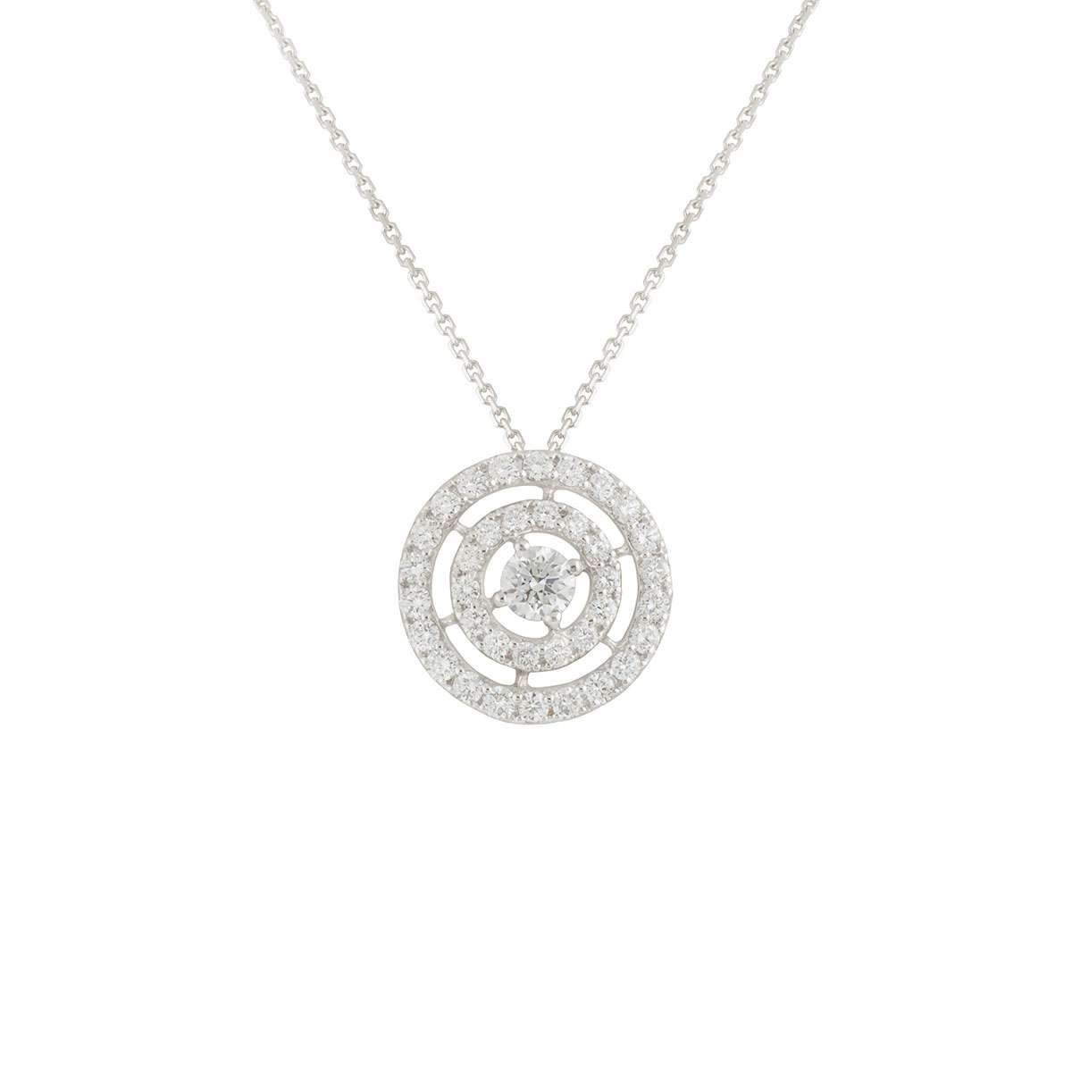 White Gold Diamond Double Halo Pendant | Rich Diamonds